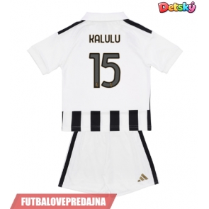 Lacne Dětský Futbalové dres Juventus Pierre Kalulu #15 2026-27 Krátky Rukáv - Domáci (+ trenírky)